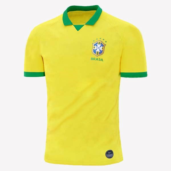 Tailandia Camiseta Brasil 1ª Kit 2019 Amarillo
